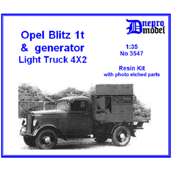 Dnepro Model DM3547 - 1/35, Opel Blitz 1t + generator, WWII, scale model kit