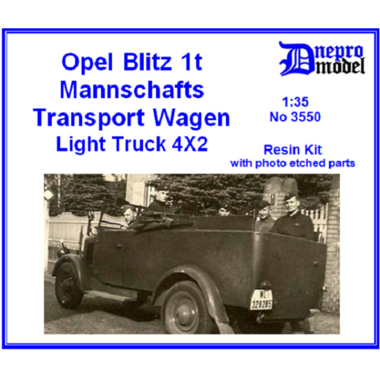 Dnepro Model DM3550 - 1/35 Opel Blitz 1t Mannschafts Transport Wagen scale model