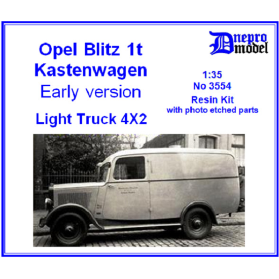 Dnepro Model DM3554 1/35 Opel Blitz 1t Kastenwagen Early version scale model kit