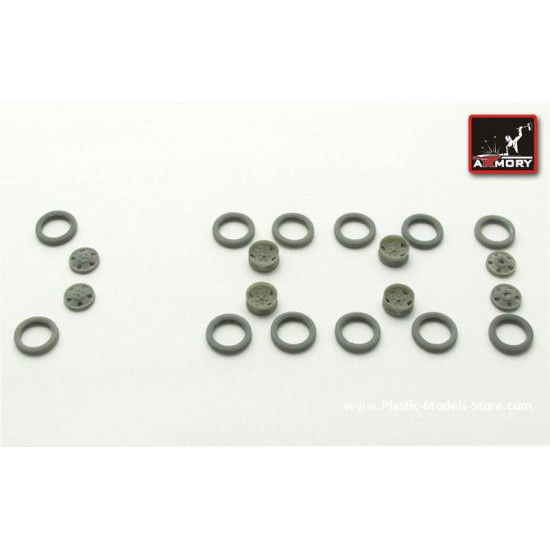 GAZ-AAA / BA-3/6/9/10 wheels set (12pcs.) for ACE/MW/UM kits RESIN 1/72 Armory AC7203+