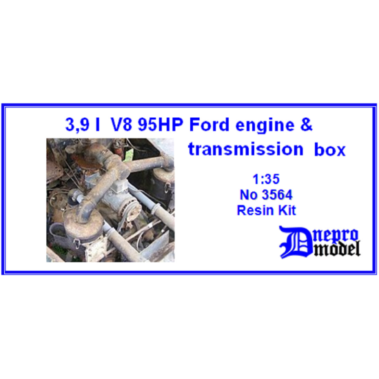 Dnepro Model DM3564 1/35, 3,9 l V8 95HP Ford engine, transmissions box,model kit