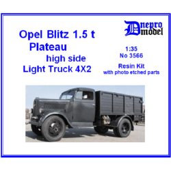 Dnepro Model DM3566 - 1/35, Opel Blitz 1,5 t Plateau High, side scale model kit