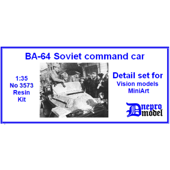 Dnepro Model Dm3573 - 1/35 Ba-64 Soviet Command Car Detail Set For Vision Models/ Miniart