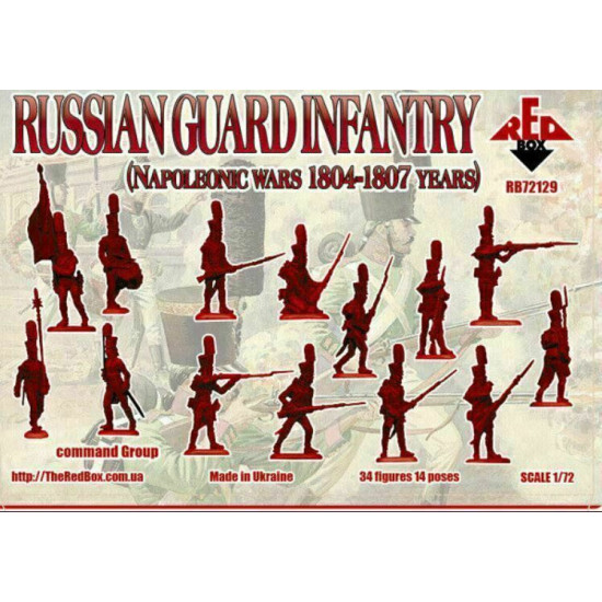 Bundle lot of Red Box Russian Guard Infantry 1804-1807 72129+72130 1/72 scale