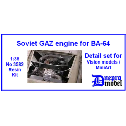 Dnepro Model DM3582 1/35 Soviet GAZ Engine for BA-64 (for Vision models/MiniArt)