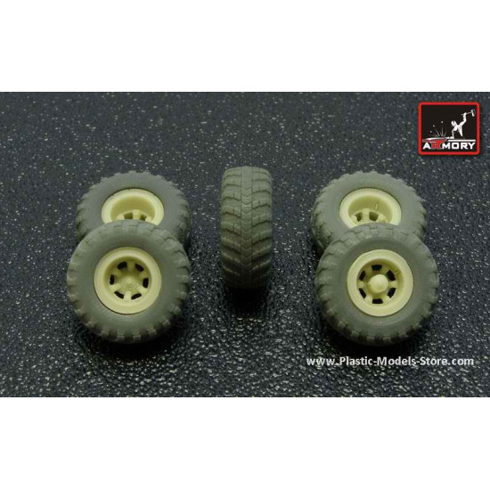 KrAZ-255B off-road truck VI-3 type wheels set for E-Klass kits RESIN 1/72 Armory AC7256