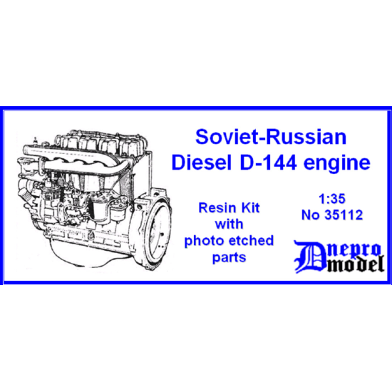 Dnepro Model DM35112 - 1/35, Soviet-Russian Diesel D-144 engine, scale model kit