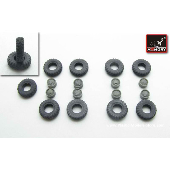 BTR-80 wheels KI-80N type wheels set w/ ordinary hubs for Trumpeter kits RESIN 1/72 Armory AC7271a