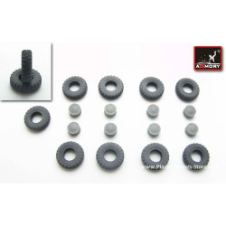 BTR-80 wheels KI-80N type wheels set w/ armored hubs for Trumpeter kits RESIN 1/72 Armory AC7271b