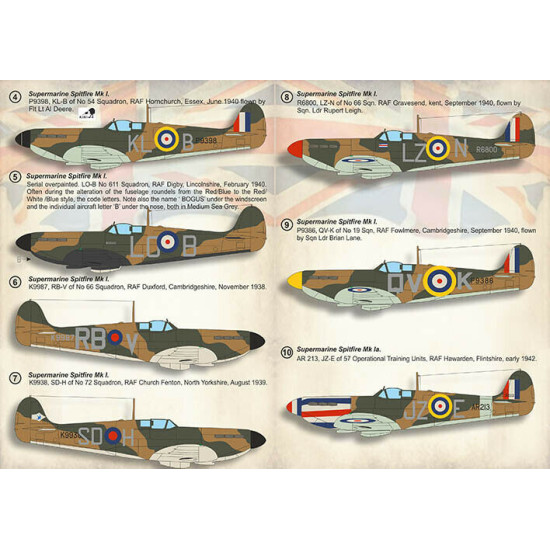 Print Scale 72-403 - 1/72 - Supermarin Spitfire Mk. 1, Decal for aircraft