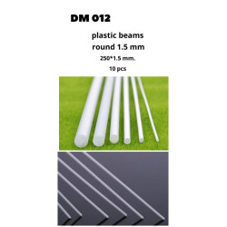 Dan Models 012 - PLASTIC PROFILE 1.5 MM. diameter, LENGTH 250 MM. 10 PIECES