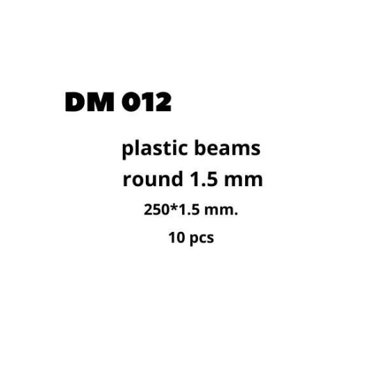 Dan Models 012 - PLASTIC PROFILE 1.5 MM. diameter, LENGTH 250 MM. 10 PIECES