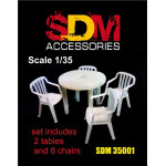 SDM 35001 - 1/35 - Table (2 pcs), chairs (8 pcs). Acccessories for diorama