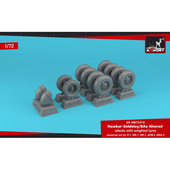 Armory AW72418 - 1/72 - BAe Nimrod wheels w/ weighted tires