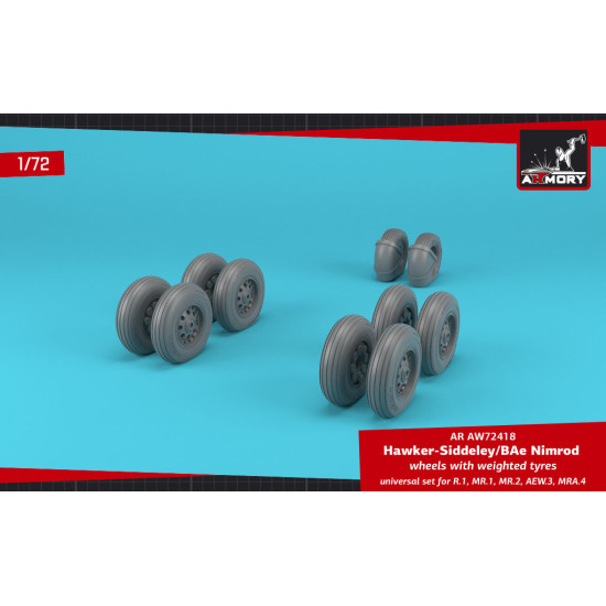 Armory AW72418 - 1/72 - BAe Nimrod wheels w/ weighted tires