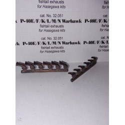 Exhaust Pipes for P-40EFKLMN Fishtail Airplane Hasegawa 1/32 REXx 32051 Branch Pipes