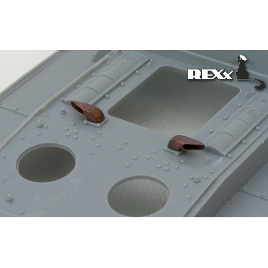 Exhaust Pipes for KV-1/2 late, KV-8-85-1s, SU-152 Tank univers. 1/35 REXx 35001 Branch Pipes