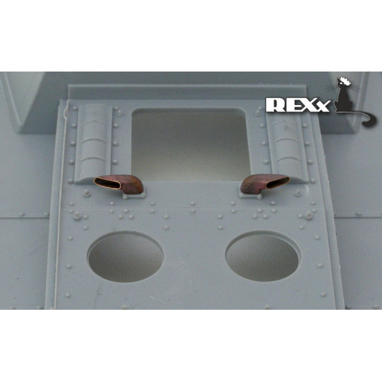 Exhaust Pipes for KV-1/2 late, KV-8-85-1s, SU-152 Tank univers. 1/35 REXx 35001 Branch Pipes
