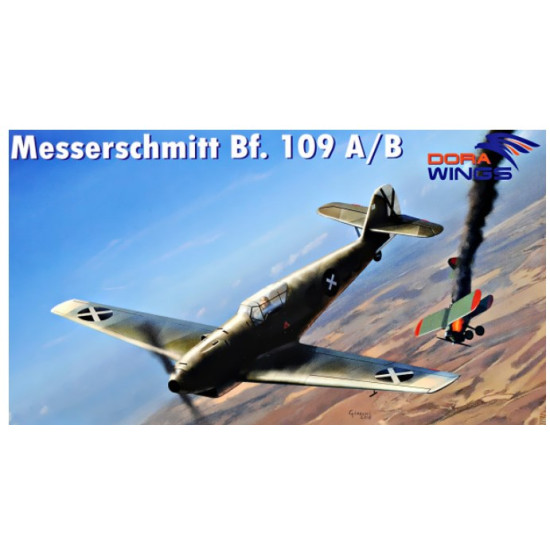 Dora Wings 72011 Messershmitt Bf.109 A/B Legion Condor plastic model kit, scale 1/72