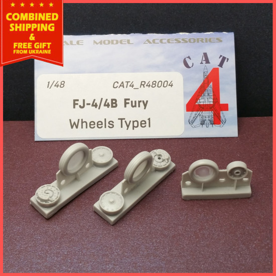 CAT4 R48004 - 1/48 North American FJ-4/4B Fury Resin Wheels set US Navy Type 1