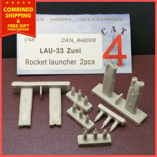 CAT4 R48008 - 1/48 US LAU-33 Zuni rocket launcher Resin set 2pcs