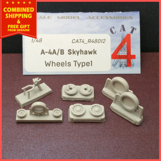 CAT4 R48012 - 1/48 Douglas A-4A/B Skyhawk Wheels Beams Resin Upgrade Set Type 1