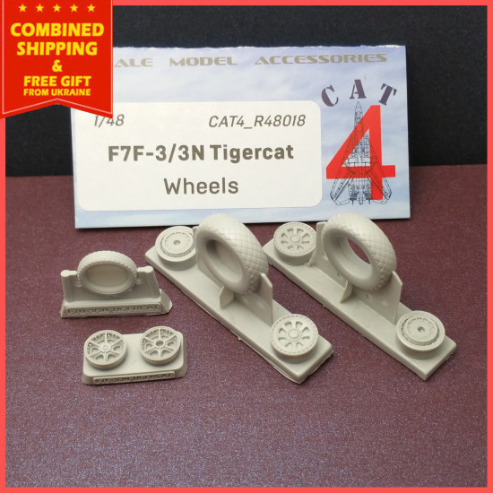 CAT4 R48018 - 1/48 Grumman F7F-3/3N Tigercat Wheels Resin Upgrade Set US Navy