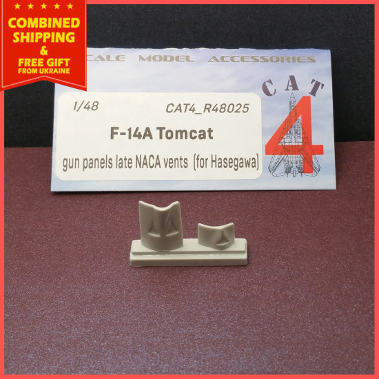 CAT4 R48025 - 1/48 F-14A Tomcat Gun Panels late NACA Vents Resin Upgrade Set