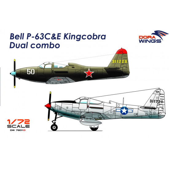 Dora Wings DW7201D Bell P-63C&E Kingcobra Dual combo 2 in 1 plastic model kit, scale 1/72