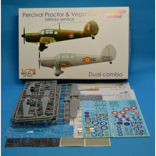 Dora Wings DW7202D Percival Proctor Vega Gull 2 in 1 plastic model kit, scale 1/72