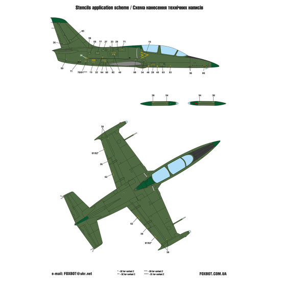 Foxbot 48-051 - 1/48 - Ukrainian Albatrosses L-39C/M1 decal