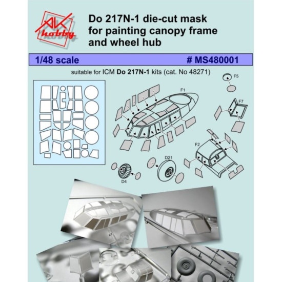 Dan Models MS48001 Model Mask for Do-217 N-1 (ICM 48271), 1/48 kit scale