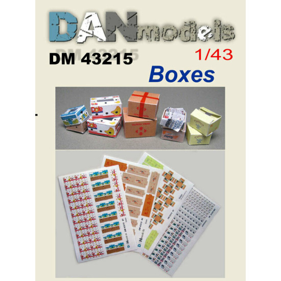 DAN models 43215 - 1/43 Boxes kit (bananas newspaper), Material for Dioramas