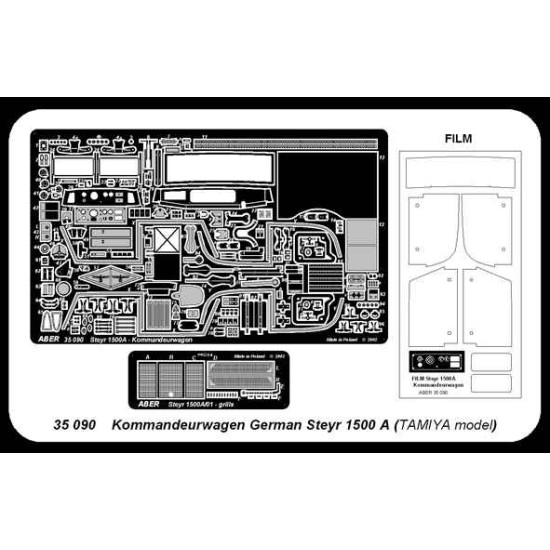 German Steyr 1500 A photo-etched set 1/35 Aber 35090