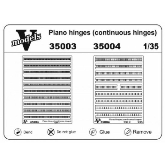 Vmodels 35003 - 1/35 - Photo-etched piano hinges type 1 35003