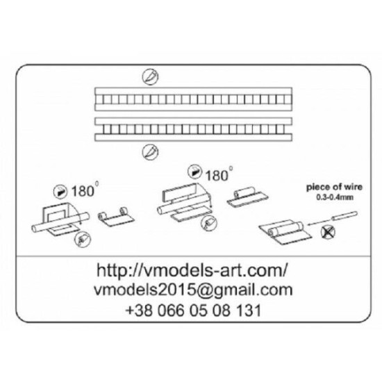 Vmodels 35003 - 1/35 - Photo-etched piano hinges type 1 35003