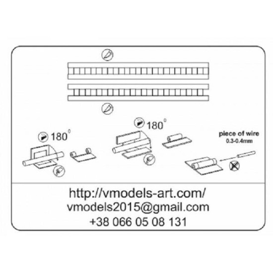 Vmodels 35004 - 1/35 - Photo-etched piano hinges type 2 35004