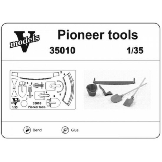 Vmodels 35010 - 1/35 - Photo-etched Pioneer tools