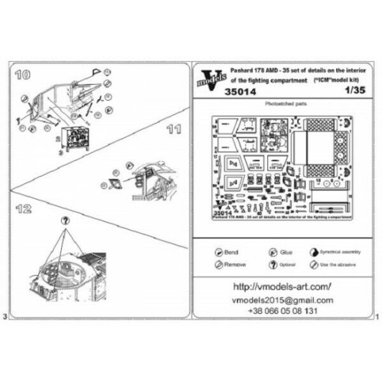 Vmodels 35014 - 1/35 - Photo-etched Panhard (interior) for ICM