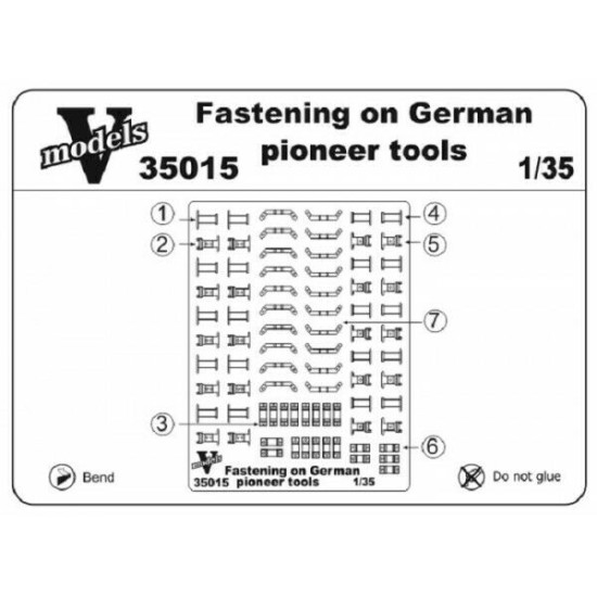 Vmodels 35015 - 1/35 - Photo-etched Fastening of German pioneer tools