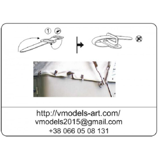 Vmodels 35016 - 1/35 - Photo-etched Fastening of tarpaulin German vehicles