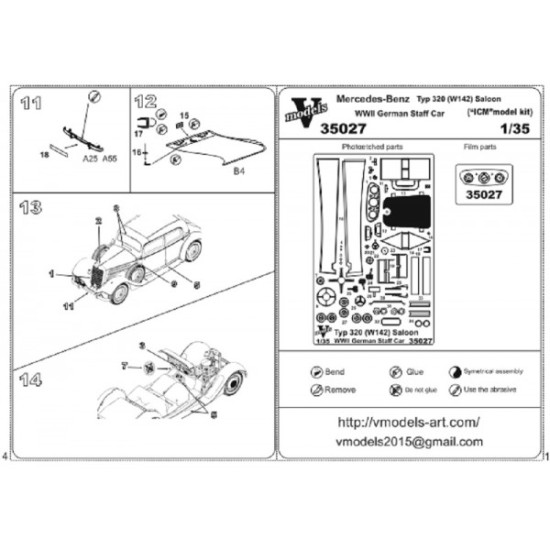 Vmodels 35027 - 1/35 - Photo-etched for Mercedes-benz typ 320 (W142)