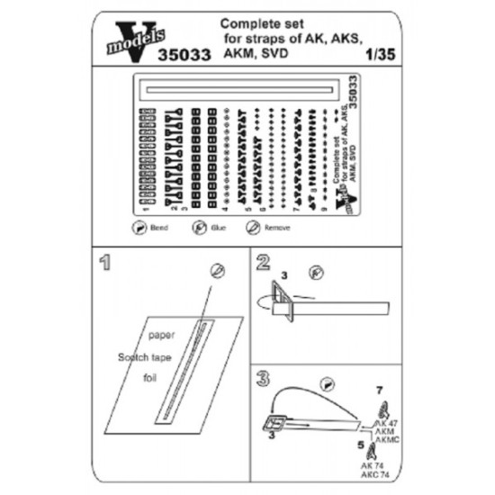 Vmodels 35033 - 1/35 - Photo-etched set for straps of AK, AKS, AKM,SVD