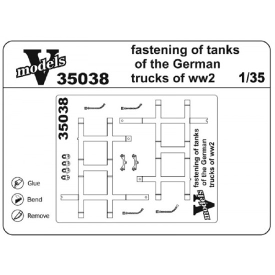 Vmodels 35038 - 1/35 - Photo-etched Fastening of tanks of German trucks