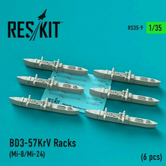 Reskit RS35-0009 - 1/35 - BD3-57KrV Racks (6 pcs) (Mi-8/Mi-24) Resin Detail