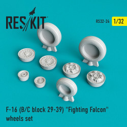 Reskit RS32-0024 - 1/32 - F-16 B/C block 25-32 Fighting Falcon wheels set