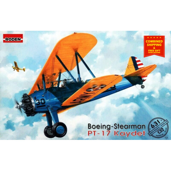 Roden 631 - 1/32 - Boeing-Stearman PT-17 Kaydet. Military aircraft