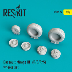 Reskit RS32-0029 - 1/32 - Mirage III (D/E/R/S) wheels set, scale model detail