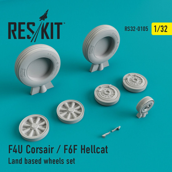 Reskit RS32-0105 - 1/32 - F4U Corsair / F6F Hellcat Land based wheels set scale