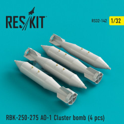 Reskit RS32-0142 - 1/32 RBK-250-275 AO-1, 4 cluster bomb ( Su-25,MiG-21,MiG-27)